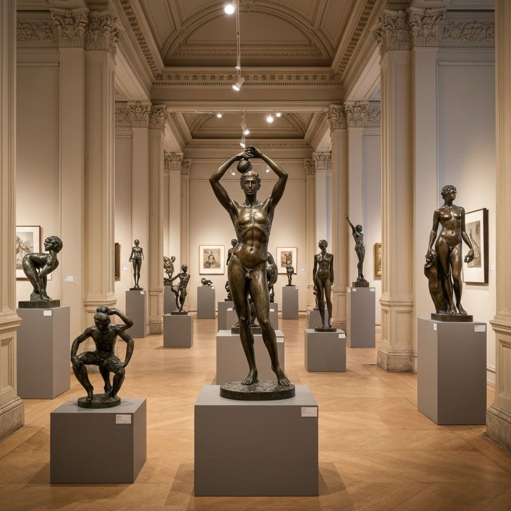 Bronze sculptures background