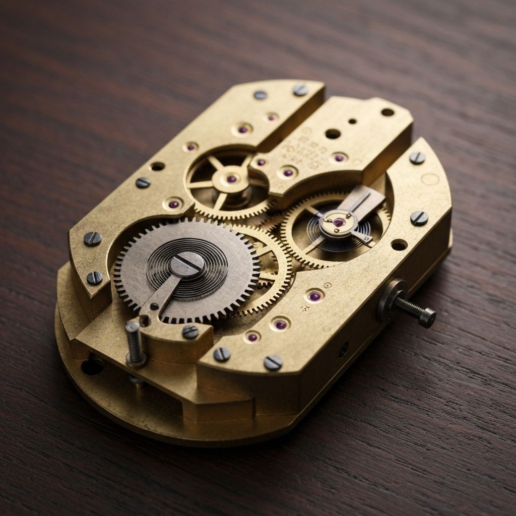 Mécanisme d'horlogerie ancienne avec engrenages et rouages - Expertise horlogerie de collection